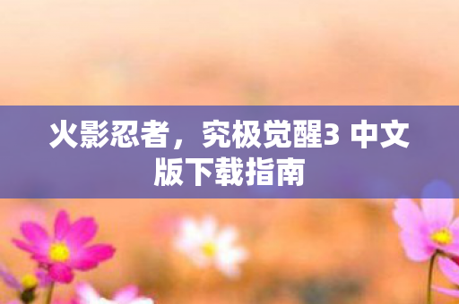 火影忍者，究极觉醒3 中文版下载指南