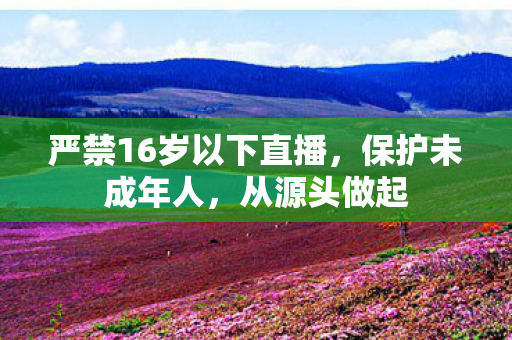 严禁16岁以下直播，保护未成年人，从源头做起