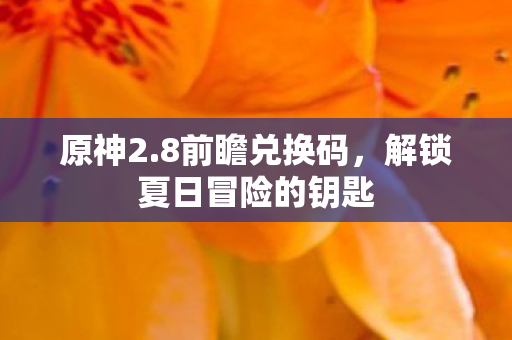原神2.8前瞻兑换码，解锁夏日冒险的钥匙