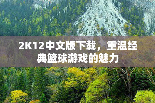 2K12中文版下载，重温经典篮球游戏的魅力