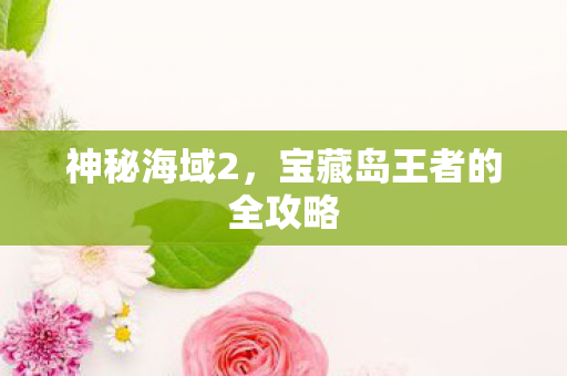 神秘海域2，宝藏岛王者的全攻略