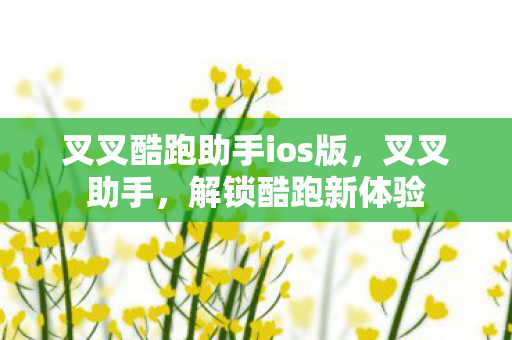叉叉酷跑助手ios版，叉叉助手，解锁酷跑新体验