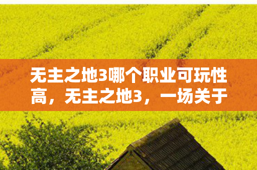 无主之地3哪个职业可玩性高，无主之地3，一场关于掠夺与冒险的盛宴