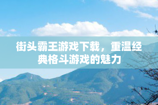街头霸王游戏下载，重温经典格斗游戏的魅力
