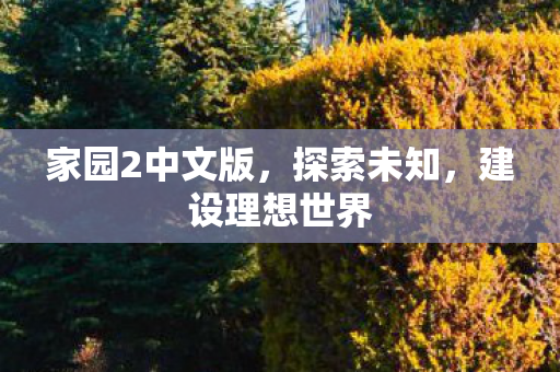 家园2中文版，探索未知，建设理想世界