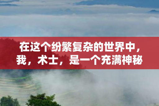 在这个纷繁复杂的世界中，我，术士，是一个充满神秘色彩的存在。我的故事，充满了探索、冒险与未知。今天，就让我带你走进我的内心世界，了解一个术士的日常生活与内心世界