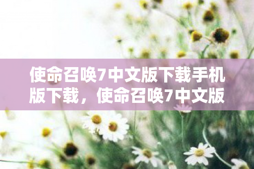 使命召唤7中文版下载手机版下载，使命召唤7中文版，重温经典，感受战火纷飞