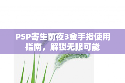 PSP寄生前夜3金手指使用指南，解锁无限可能