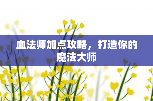 血法师加点攻略，打造你的魔法大师