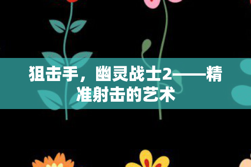 狙击手，幽灵战士2——精准射击的艺术