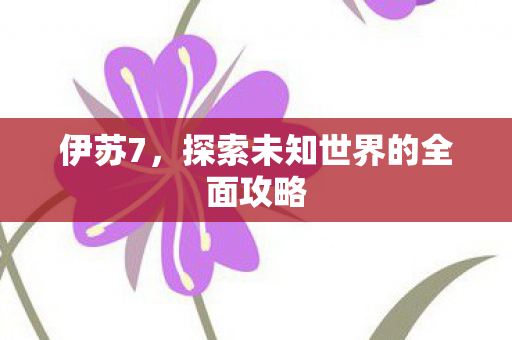 伊苏7，探索未知世界的全面攻略