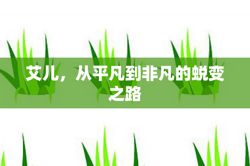 艾儿，从平凡到非凡的蜕变之路