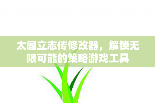 太阁立志传修改器，解锁无限可能的策略游戏工具
