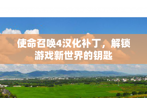 使命召唤4汉化补丁，解锁游戏新世界的钥匙