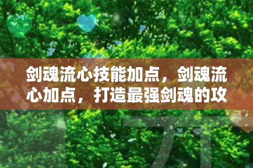 剑魂流心技能加点，剑魂流心加点，打造最强剑魂的攻略