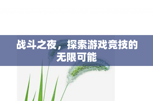 探索游戏竞技的无限可能图片