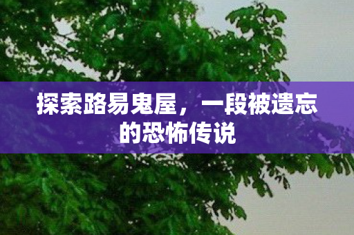 探索路易鬼屋，一段被遗忘的恐怖传说