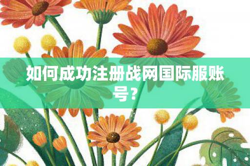 如何成功注册战网国际服账号图片