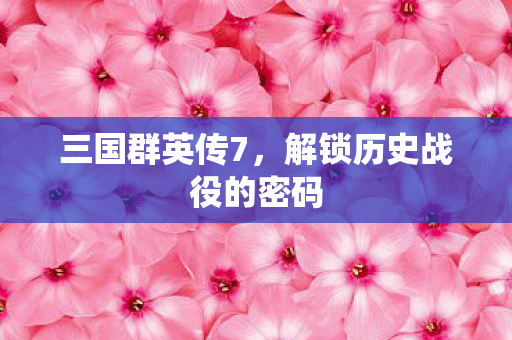 解锁历史战役的密码图片