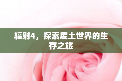 辐射4，探索废土世界的生存之旅