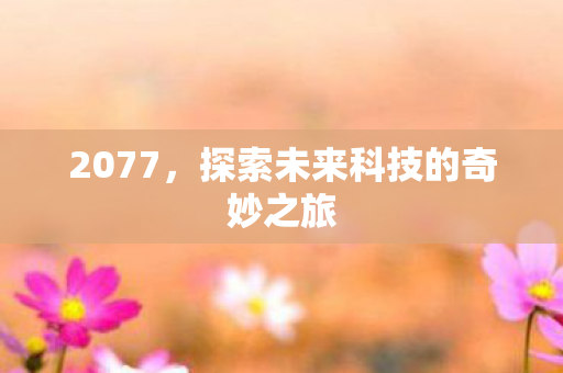2077，探索未来科技的奇妙之旅