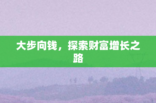 大步向钱，探索财富增长之路