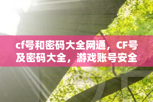 cf号和密码大全网通，CF号及密码大全，游戏账号安全获取指南