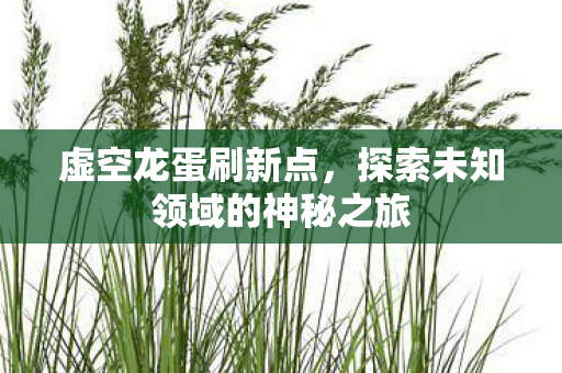 虚空龙蛋刷新点，探索未知领域的神秘之旅