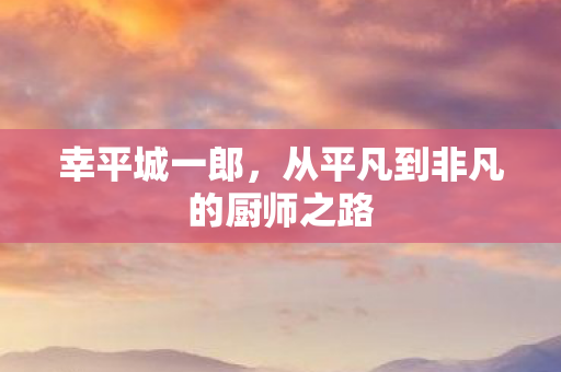 幸平城一郎，从平凡到非凡的厨师之路