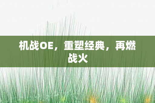 机战OE，重塑经典，再燃战火