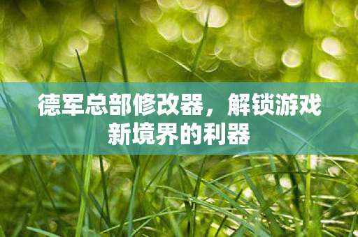 德军总部修改器，解锁游戏新境界的利器