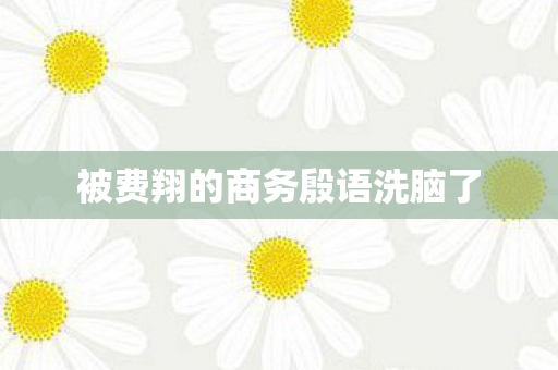 被费翔的商务殷语洗脑了 被费翔的商务殷语洗脑了