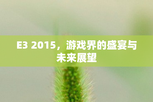 E3 2015,游戏界的盛宴与未来展望 E3 2015,游戏界的盛宴与未来展望