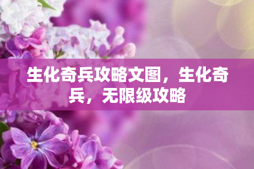 生化奇兵攻略文图，生化奇兵，无限级攻略