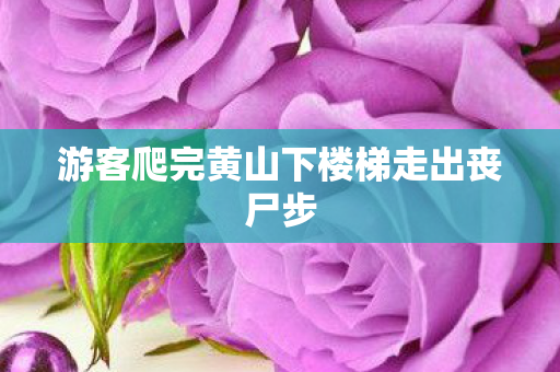 游客爬完黄山下楼梯走出丧尸步