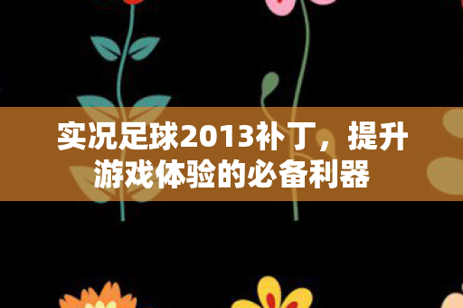 实况足球2013补丁，提升游戏体验的必备利器