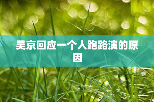 吴京回应一个人跑路演的原因