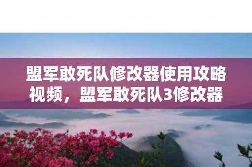 盟军敢死队修改器使用攻略视频，盟军敢死队3修改器，解锁无限可能的战术策略