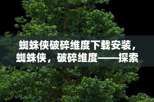 蜘蛛侠破碎维度下载安装，蜘蛛侠，破碎维度——探索多元宇宙的冒险之旅