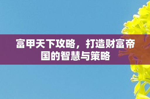 打造财富帝国的智慧与策略图片