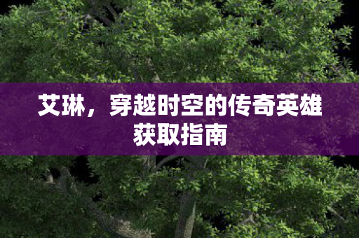 艾琳，穿越时空的传奇英雄获取指南