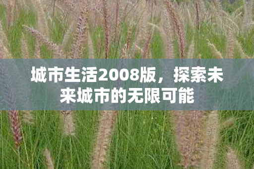 城市生活2008版，探索未来城市的无限可能