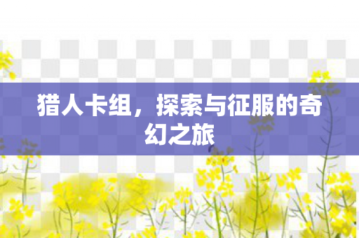 猎人卡组，探索与征服的奇幻之旅