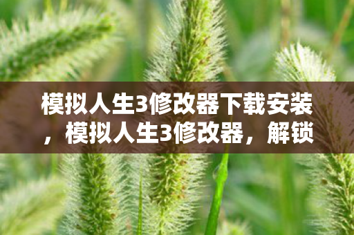 模拟人生3修改器下载安装，模拟人生3修改器，解锁无限可能的创意工具