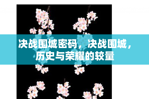 决战围城密码，决战围城，历史与荣耀的较量