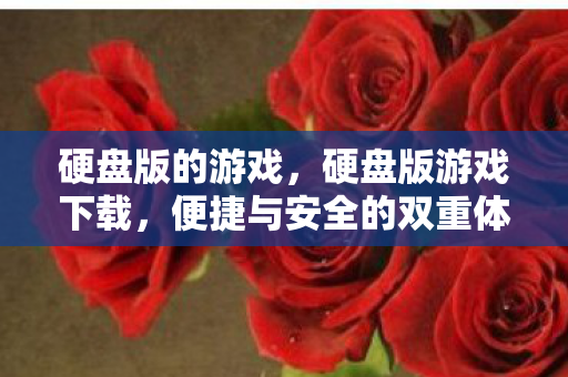 硬盘版的游戏，硬盘版游戏下载，便捷与安全的双重体验