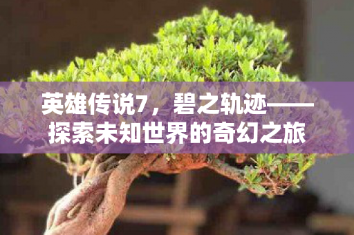英雄传说7，碧之轨迹——探索未知世界的奇幻之旅