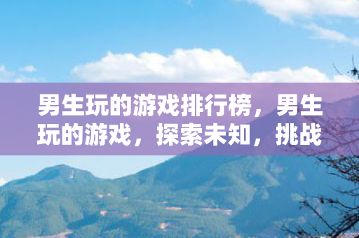 男生玩的游戏排行榜，男生玩的游戏，探索未知，挑战自我
