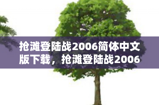 抢滩登陆战2006简体中文版下载图片