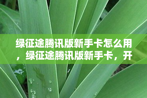 绿征途腾讯版新手卡怎么用图片